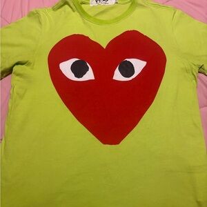 Comme des Garcons lime green heart Shirt